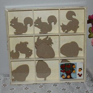 Squirrel Acorn Tic Tac Toe Game - paintable craft